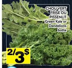 Supermarché PA CHOU VERT FRISÉ OU PISSENLIT | Kale Green Dandelions botte offer