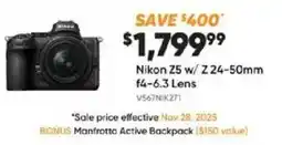 Henry's Nikon Z5 w/ Z24-50mm f4-6.3 Lens offer