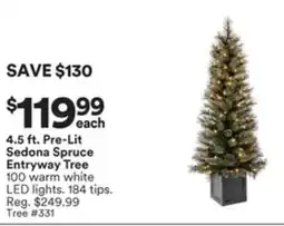 Michaels Pre-Lit Sedona Spruce Entryway Tree offer
