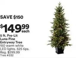 Michaels Pre-Lit Luna Pine Entryway Tree offer