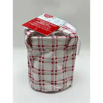 Giant Tiger Christmas Cheer Flannel Facecloths with Canvas Basket, 12-in., 5-Pack offer