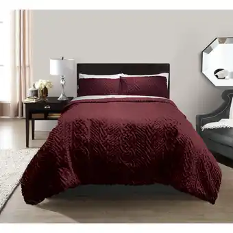 Giant Tiger Texmade Premium King Sherpa with Pinsonic Design Comforter Set, 3-Piece offer