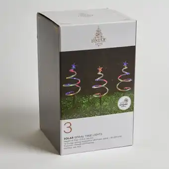 Giant Tiger Multicolour Solar Spiral Tree, 3-pack offer