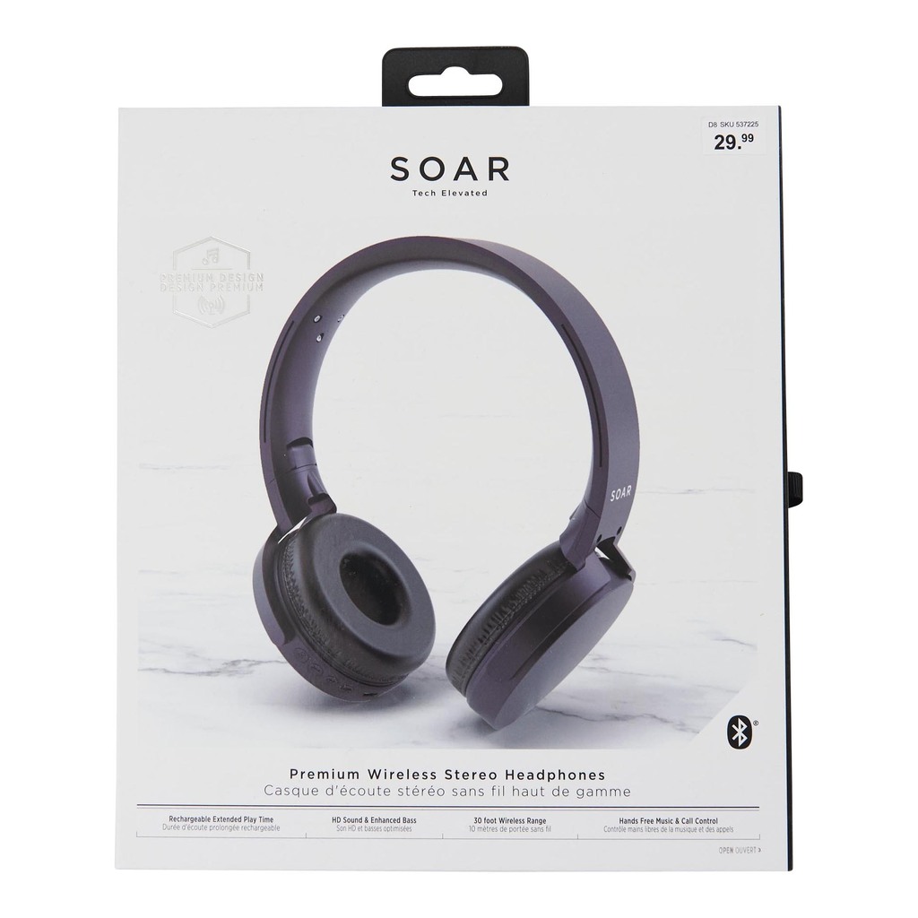 Soar Premium Wireless Bluetooth Headphones Black offer at Giant Tiger