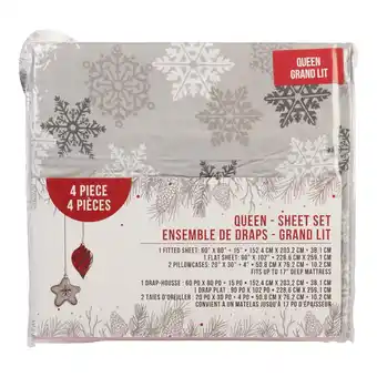 Giant Tiger Woodland Christmas Queen Sheet Set - 4pc. offer