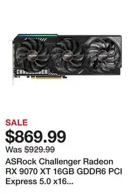 Newegg ASRock Challenger Radeon RX 9070 XT 16GB GDDR6 PCI Express 5.0 x16 Graphics Card RX9070XT CL 16G offer