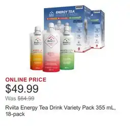 Costco Rviita Energy Tea Drink Variety Pack 355 mL, 18-pack offer