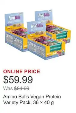 Costco Amino Balls Vegan Protein Variety Pack, 36 × 40 g offer