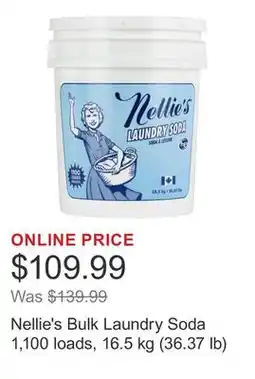 Costco Nellie's Bulk Laundry Soda 1,100 loads, 16.5 kg (36.37 lb) offer