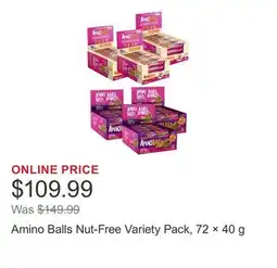 Costco Amino Balls Nut-Free Variety Pack, 72 × 40 g offer