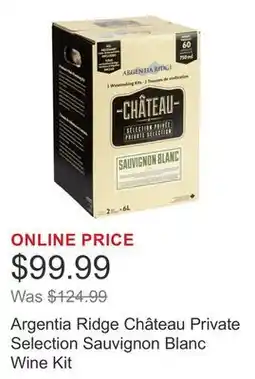 Costco Argentia Ridge Château Private Selection Sauvignon Blanc Wine Kit offer
