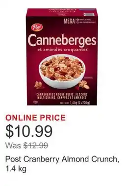 Costco Post Cranberry Almond Crunch, 1.4 kg offer