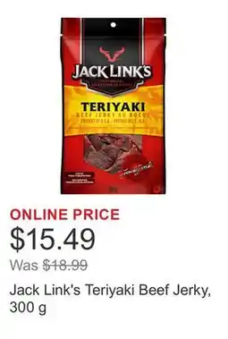 Costco Jack Link's Teriyaki Beef Jerky, 300 g offer