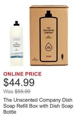 Costco The Unscented Company Dish Soap Refill Box with Dish Soap Bottle offer
