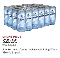 Costco San Benedetto Carbonated Natural Spring Water, 330 mL 24-pack offer