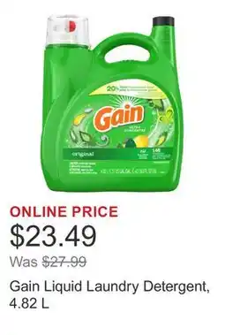 Costco Gain Liquid Laundry Detergent, 4.82 L offer