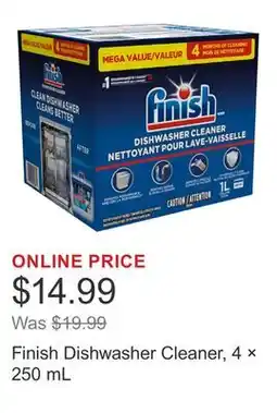 Costco Finish Dishwasher Cleaner, 4 × 250 mL offer