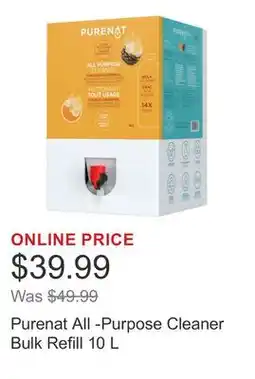Costco Purenat All -Purpose Cleaner Bulk Refill 10 L offer