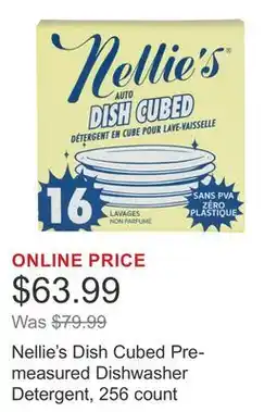 Costco Nellie's Dish Cubed Pre-measured Dishwasher Detergent, 256 count offer