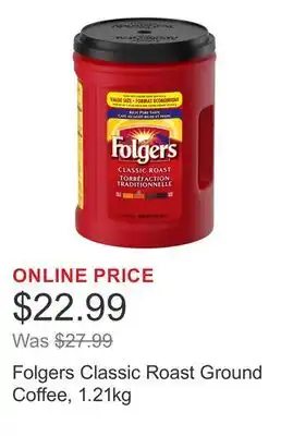 Costco Folgers Classic Roast Ground Coffee, 1.21kg offer