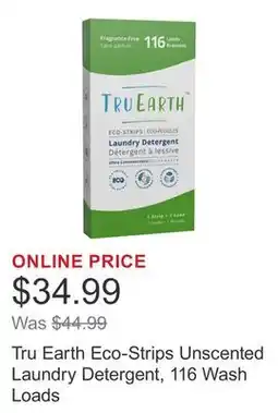 Costco Tru Earth Eco-Strips Unscented Laundry Detergent, 116 Wash Loads offer