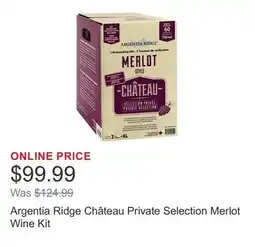 Costco Argentia Ridge Château Private Selection Merlot Wine Kit offer