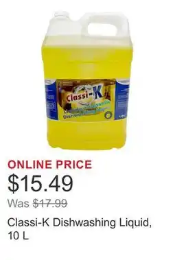 Costco Classi-K Dishwashing Liquid, 10 L offer