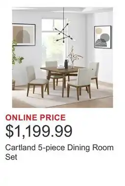 Costco Cartland 5-piece Dining Room Set offer