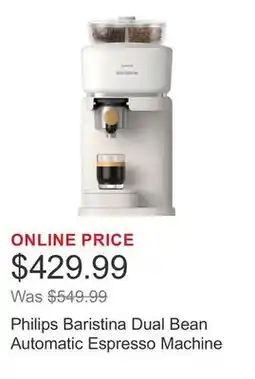 Costco Philips Baristina Dual Bean Automatic Espresso Machine offer