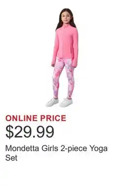Costco Mondetta Girls 2-piece Yoga Set offer