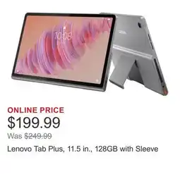 Costco Lenovo Tab Plus, 11.5 in., 128GB with Sleeve offer