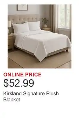 Costco Kirkland Signature Plush Blanket offer