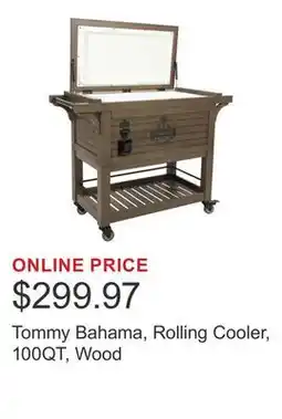 Costco Tommy Bahama, Rolling Cooler, 100QT, Wood offer