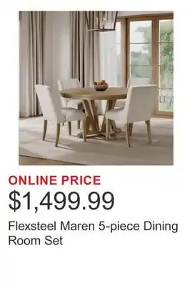 Costco Flexsteel Maren 5-piece Dining Room Set offer