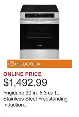 Costco Frigidaire 30 in. 5.3 cu ft. Stainless Steel Freestanding Induction Front Control Range with Air Fry offer