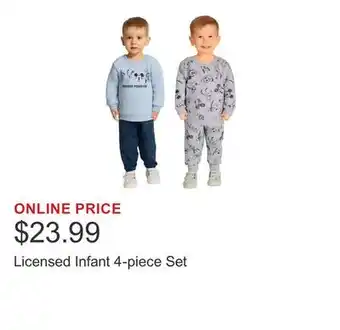Costco Licensed Infant 4-piece Set offer