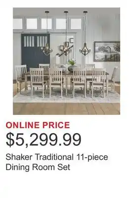 Costco Shaker Traditional 11-piece Dining Room Set offer