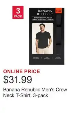 Costco Banana Republic Men's Crew Neck T-Shirt, 3-pack offer