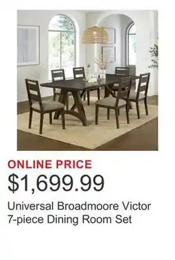 Costco Universal Broadmoore Victor 7-piece Dining Room Set offer