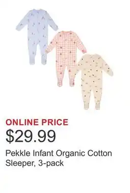 Costco Pekkle Infant Organic Cotton Sleeper, 3-pack offer