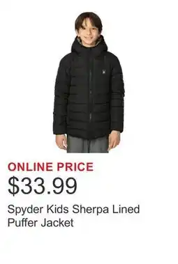 Costco Spyder Kids Sherpa Lined Puffer Jacket offer