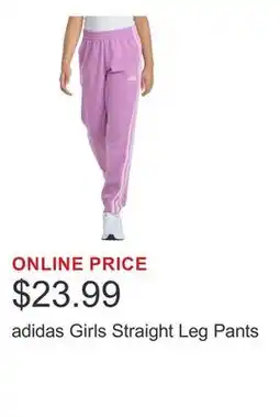 Costco adidas Girls Straight Leg Pants offer