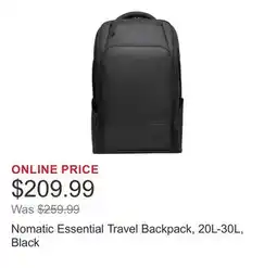 Costco Nomatic Essential Travel Backpack, 20L-30L, Black offer