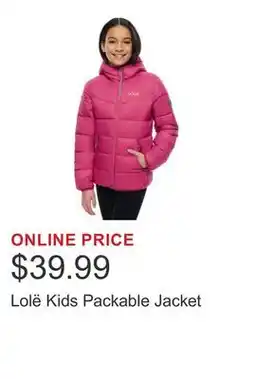 Costco Lolë Kids Packable Jacket offer