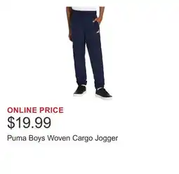 Costco Puma Boys Woven Cargo Jogger offer