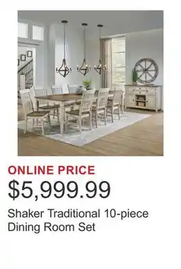 Costco Shaker Traditional 10-piece Dining Room Set offer