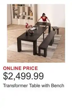 Costco Transformer Table with Bench offer