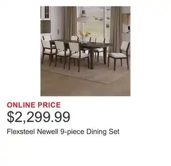 Costco Flexsteel Newell 9-piece Dining Set offer