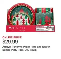 Costco Artstyle Performa Paper Plate and Napkin Bundle Party Pack, 200-count offer