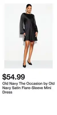 Old Navy Old Navy The Occasion by Old Navy Satin Flare-Sleeve Mini Dress offer